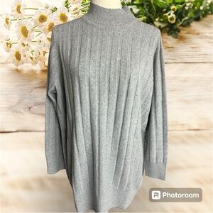 Torrid Heather Grey Vegan Long Sleeve Cashmere Turtleneck Tunic Sweater Size 0